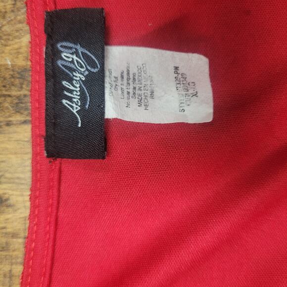 Red Lace Blouse by Ashley J Lined with Lace Outer; Polyester; Sz XL - Picture 7 of 10